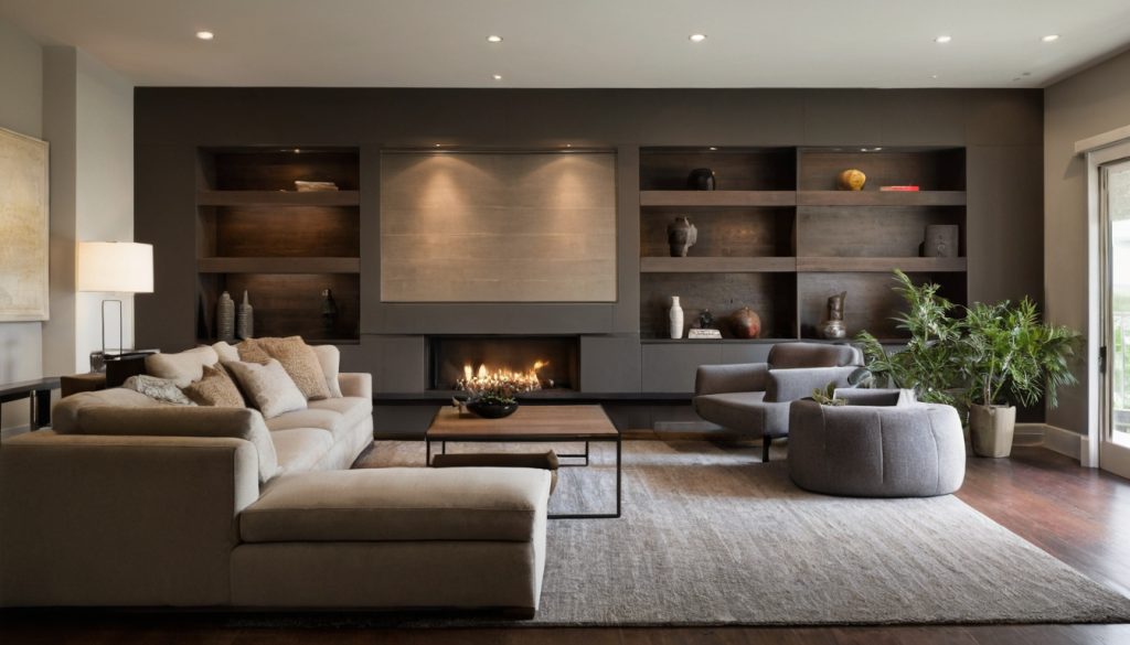 Choose large living room walls decor by proportion before choosing a style shown in a luxury residential interior