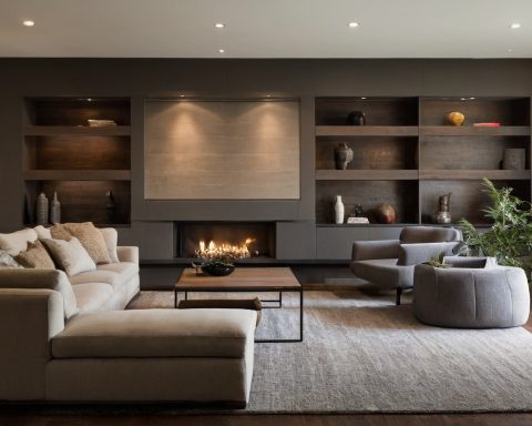 Choose large living room walls decor by proportion before choosing a style shown in a luxury residential interior